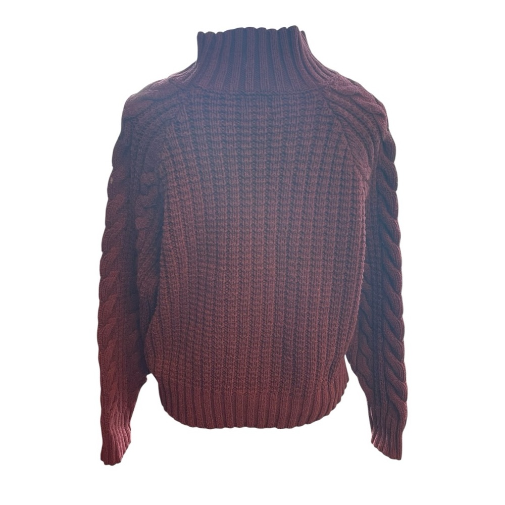 a new day Women's Cable Knit Turtleneck Sweater - Burgundy - Picture 2 of 6